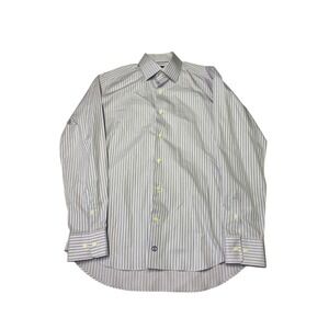 David Donahue Striped Dress Shirt Mens 15 12 Collar 34 35 Sleeve Cotton